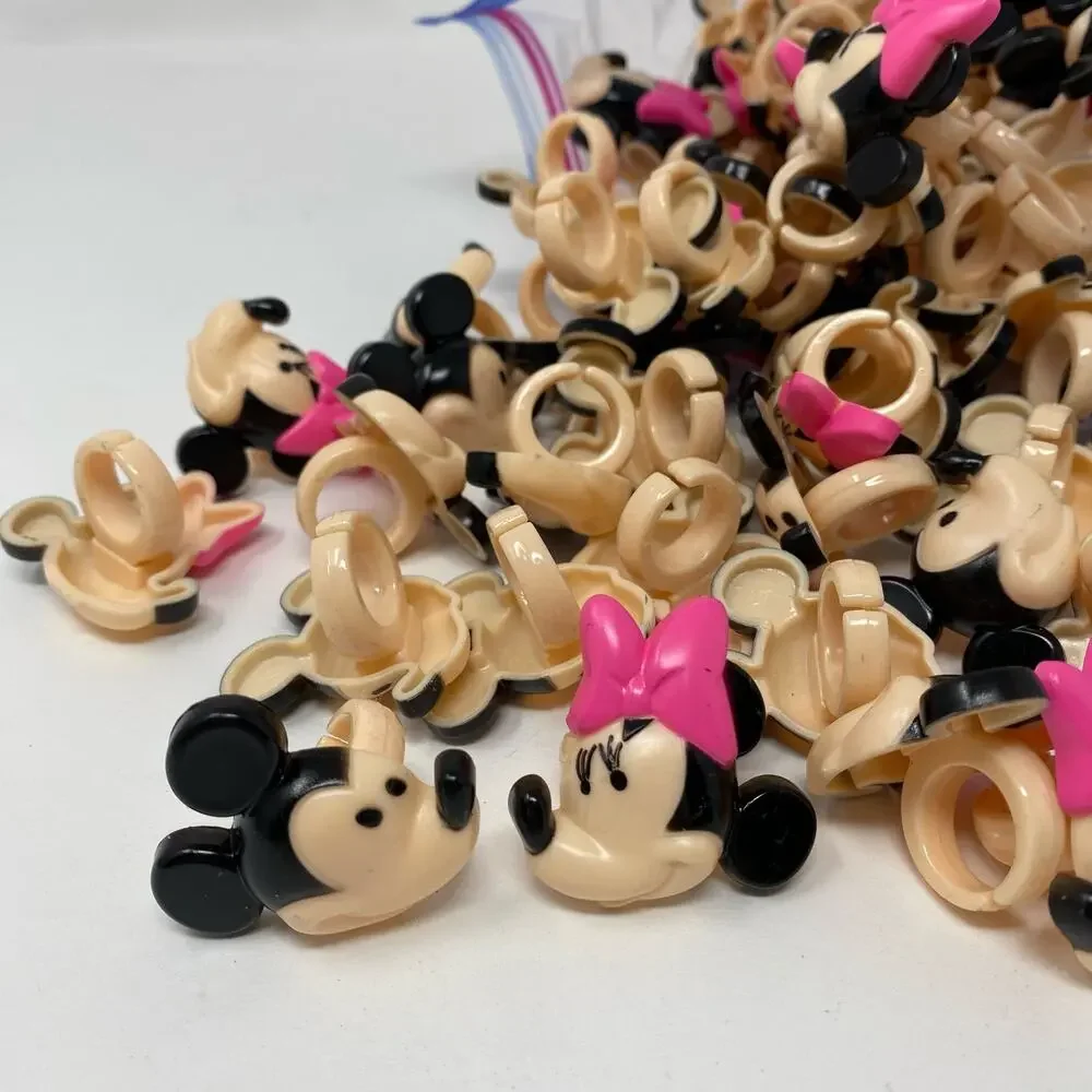 Bulk Mickey Mouse and Minnie Mouse cupcake topper rings Lot of 48
